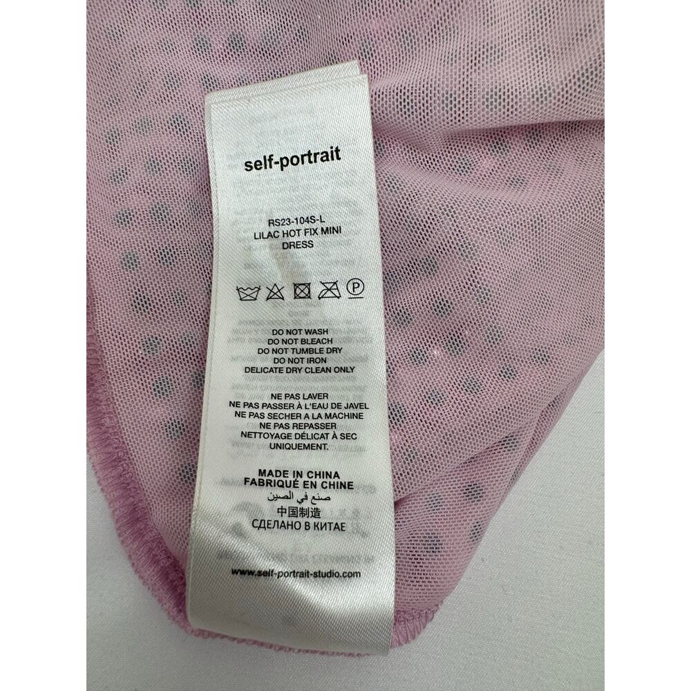 Self Portrait Pink Rhinestone Mini Dress Size 2 - Picture 12 of 13